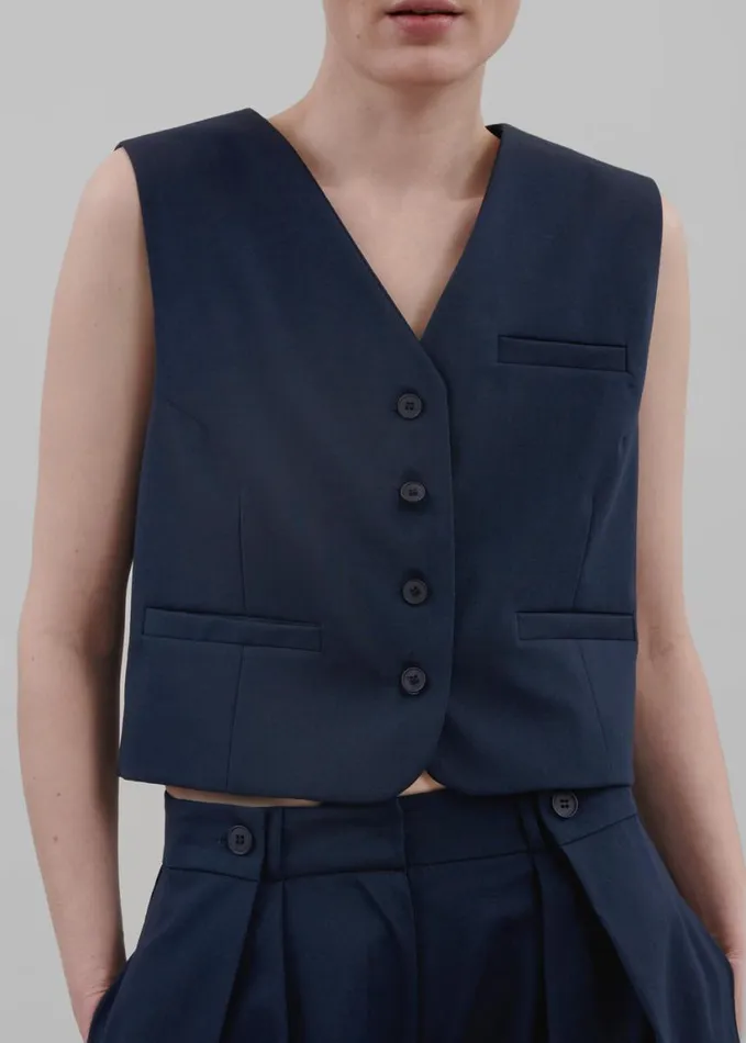 Clothing Women The Frankie Shop Ayah Vest 8211 Navy