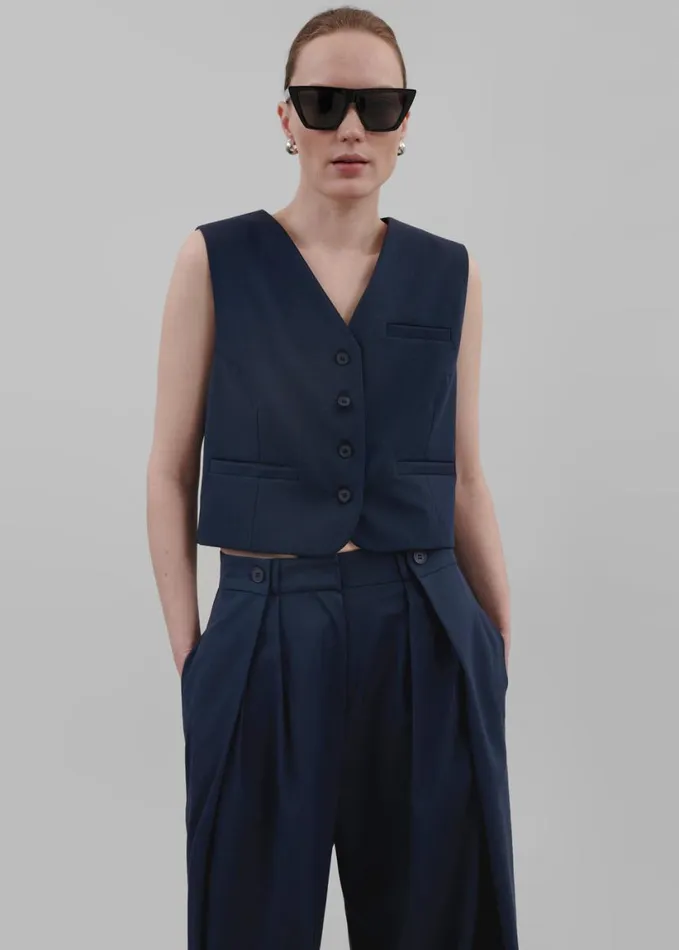 Clothing Women The Frankie Shop Ayah Vest 8211 Navy