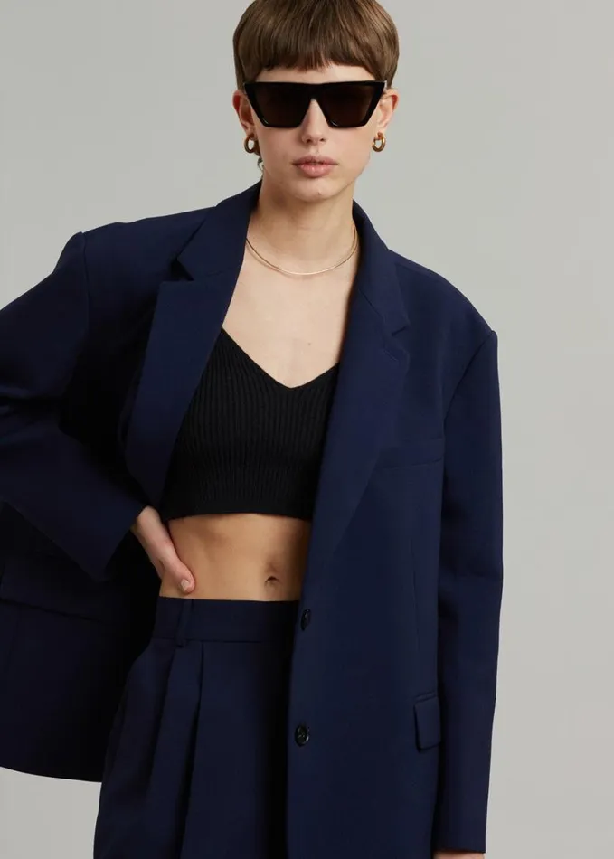 Clothing Women The Frankie Shop Bea Blazer 8211 Midnight Blue