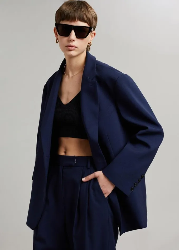 Clothing Women The Frankie Shop Bea Blazer 8211 Midnight Blue
