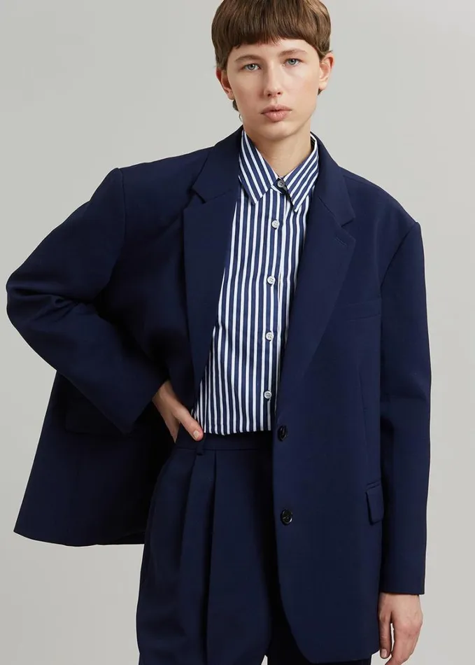 Clothing Women The Frankie Shop Bea Blazer 8211 Midnight Blue