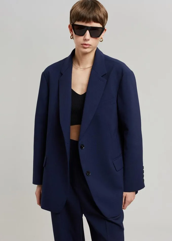 Clothing Women The Frankie Shop Bea Blazer 8211 Midnight Blue