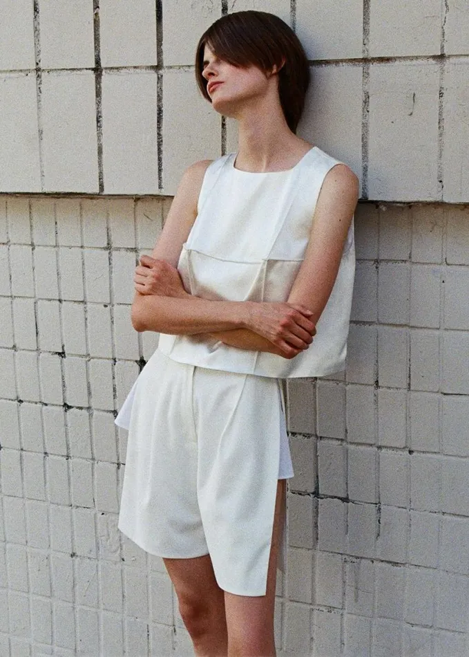 Clothing Women The Frankie Shop Bevza Shorts With Slits 8211 Ivory