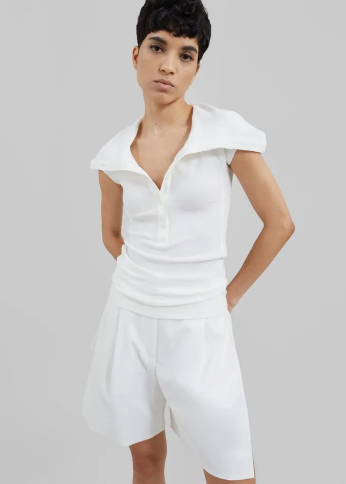 Clothing Women The Frankie Shop Bevza Shorts With Slits 8211 Ivory