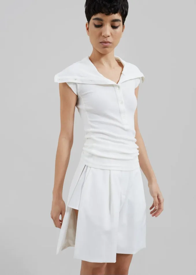Clothing Women The Frankie Shop Bevza Shorts With Slits 8211 Ivory