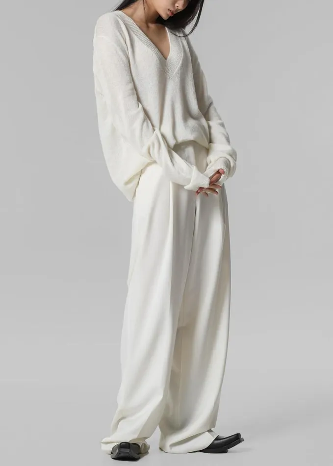 Clothing Women The Frankie Shop Brayden V Neck Sweater 8211 Cream