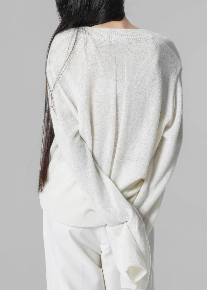 Clothing Women The Frankie Shop Brayden V Neck Sweater 8211 Cream
