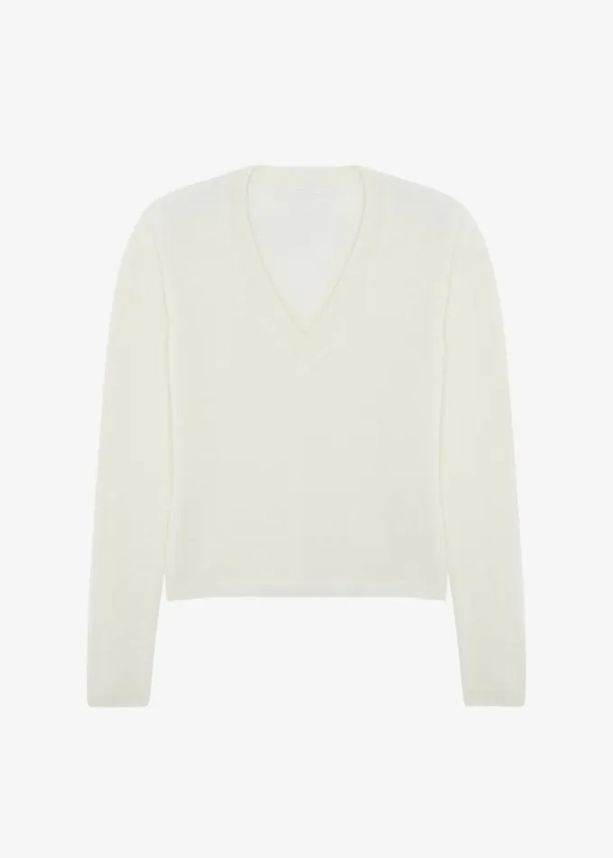 Clothing Women The Frankie Shop Brayden V Neck Sweater 8211 Cream
