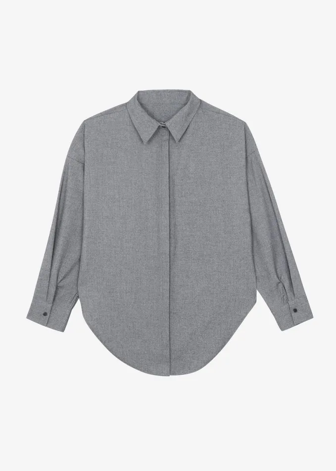Clothing Women The Frankie Shop Casey Reversible Button Up Shirt 8211 Grey