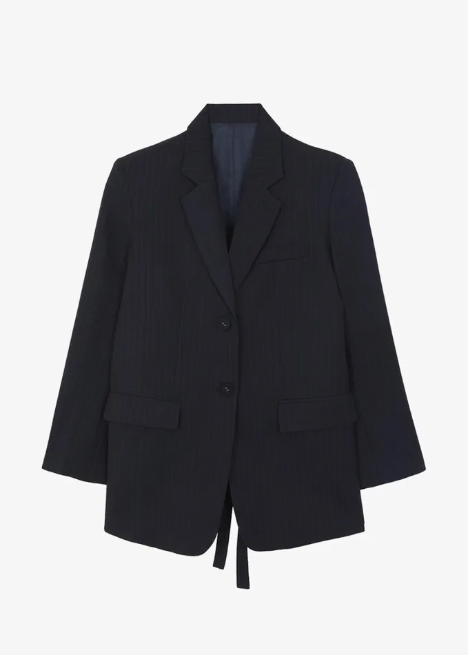 Clothing Women The Frankie Shop Cedric Open Back Blazer 8211 Navy Stripe