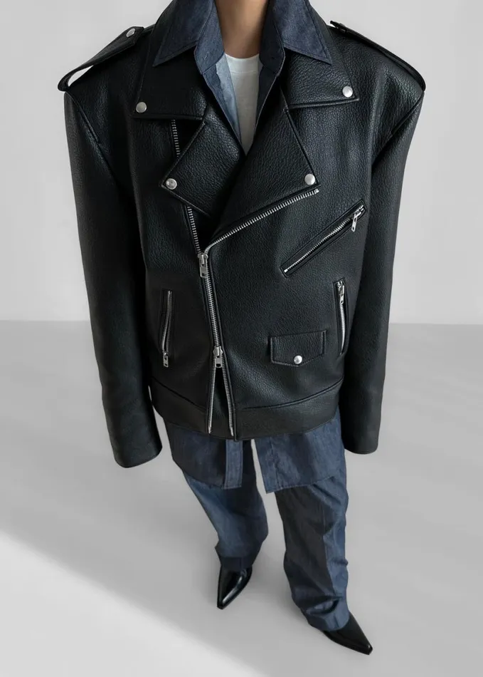 Clothing Women The Frankie Shop Chicago Oversized Biker Jacket 8211 Black