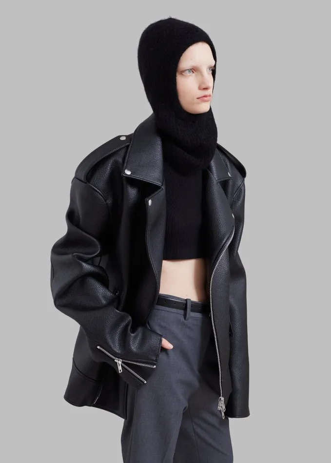 Clothing Women The Frankie Shop Chicago Oversized Biker Jacket 8211 Black