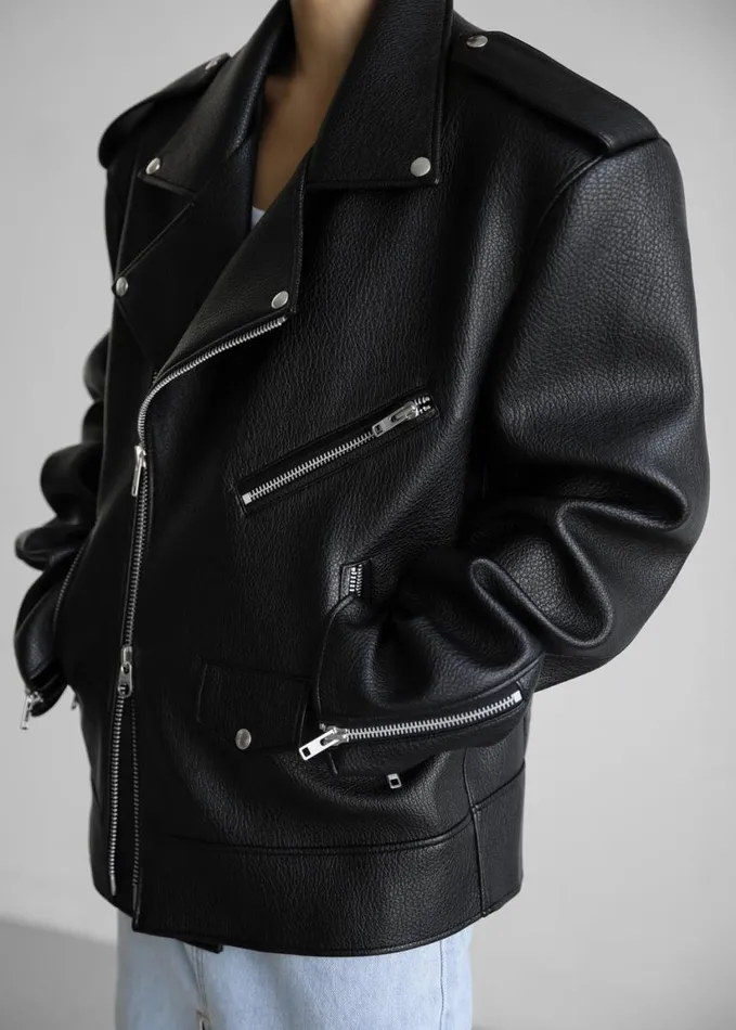 Clothing Women The Frankie Shop Chicago Oversized Biker Jacket 8211 Black
