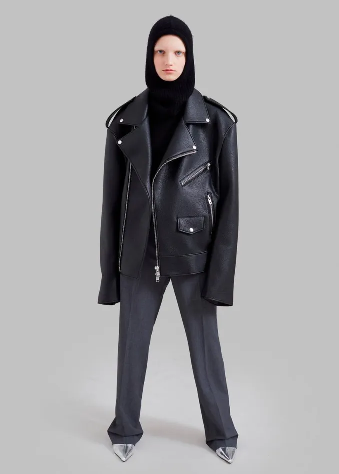 Clothing Women The Frankie Shop Chicago Oversized Biker Jacket 8211 Black