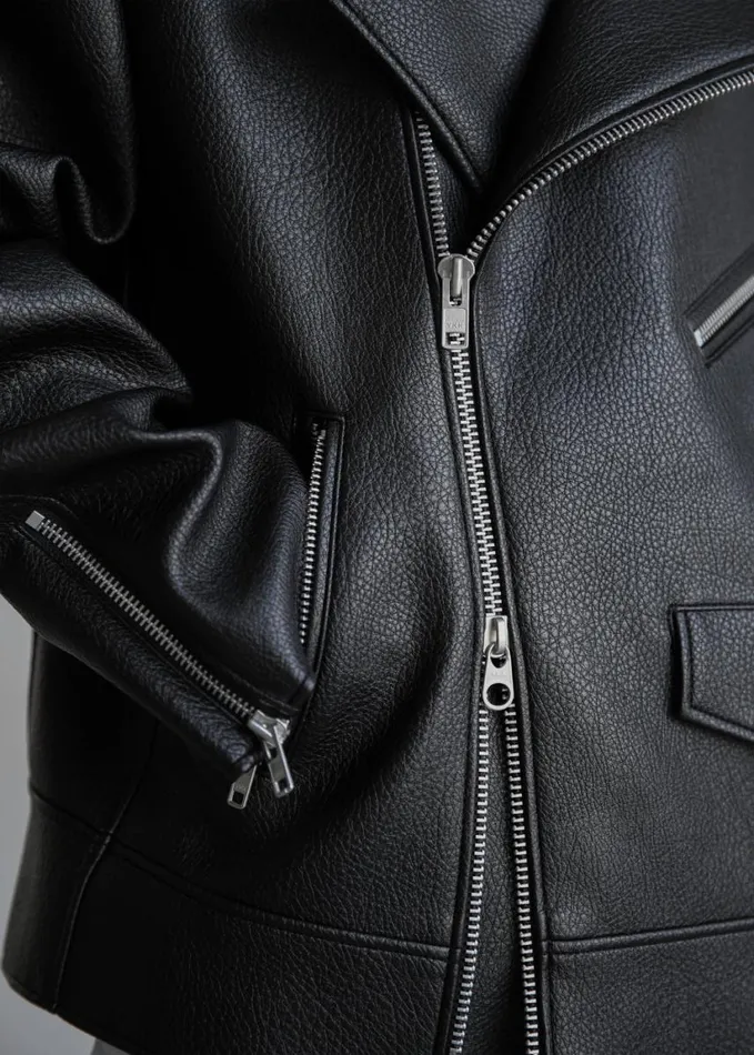 Clothing Women The Frankie Shop Chicago Oversized Biker Jacket 8211 Black