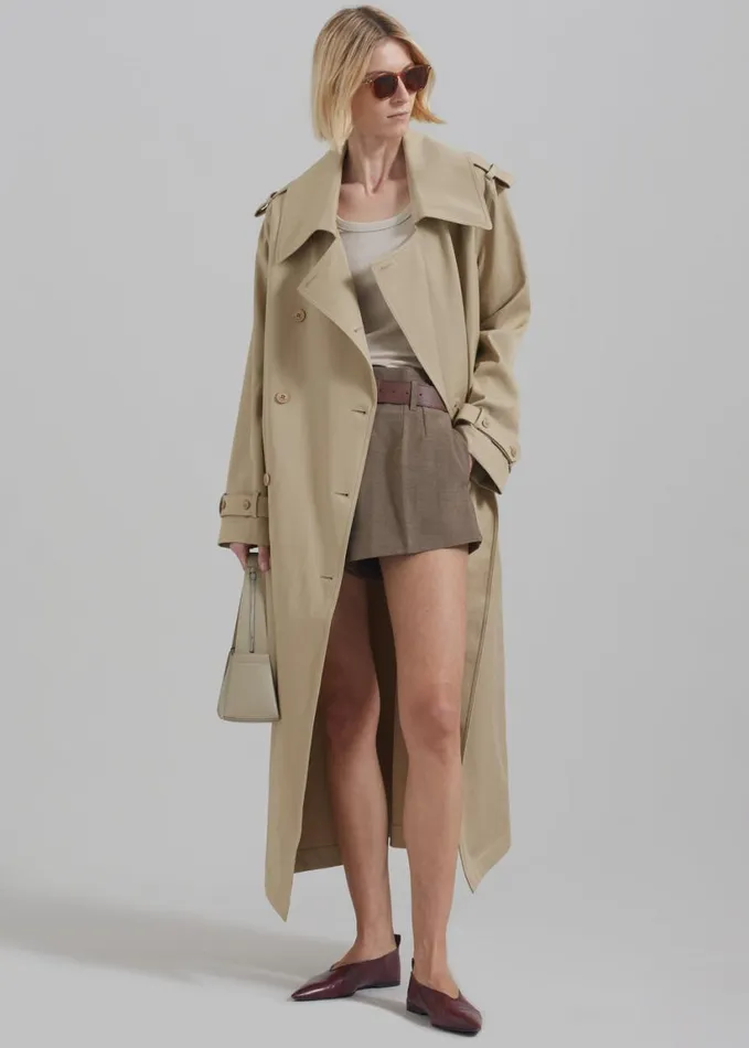 Clothing Women The Frankie Shop Coline Trench Coat 8211 Beige