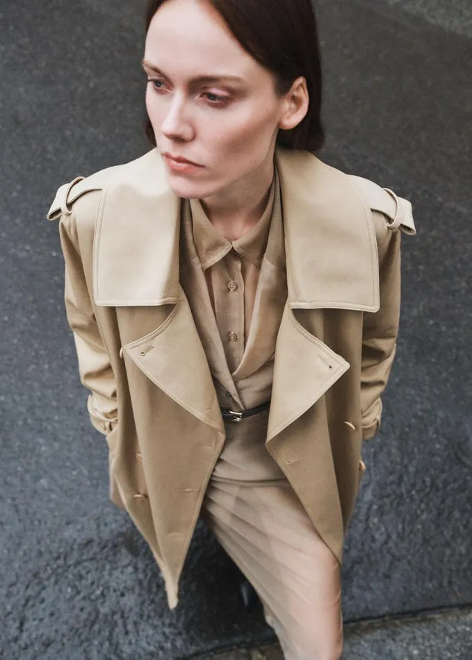 Clothing Women The Frankie Shop Coline Trench Coat 8211 Beige