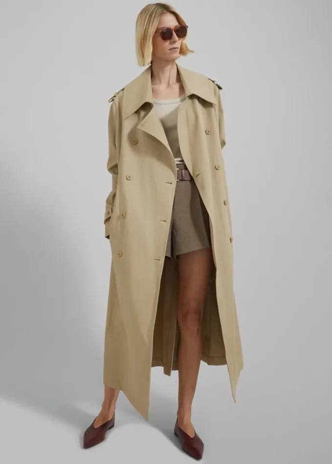 Clothing Women The Frankie Shop Coline Trench Coat 8211 Beige