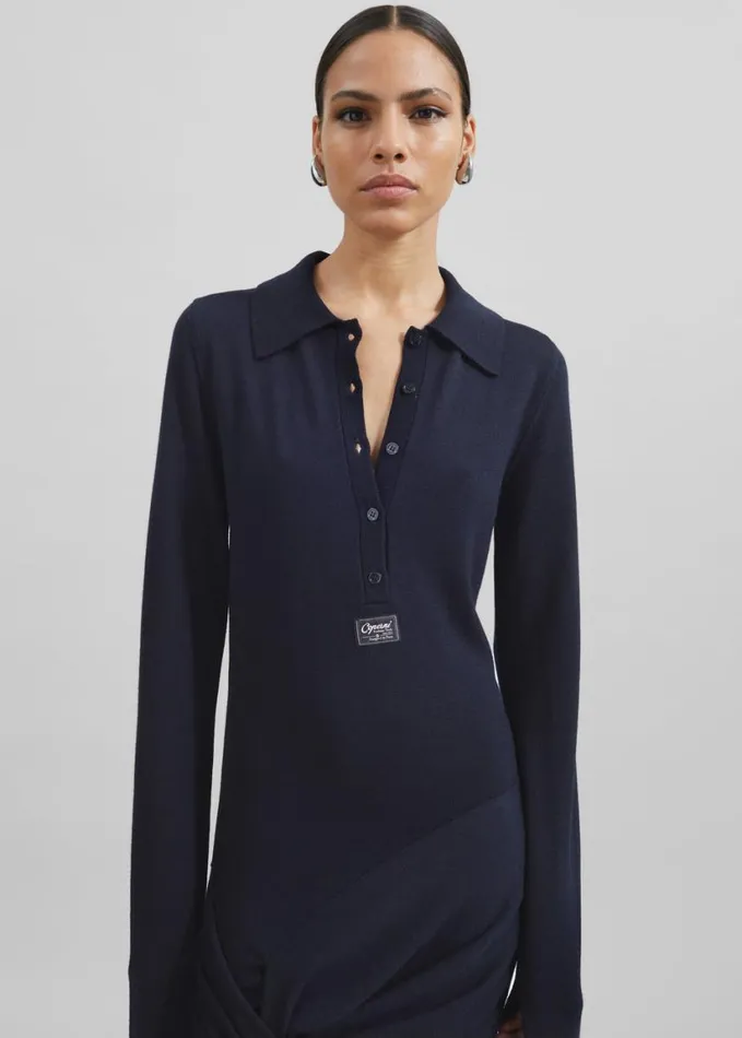 Clothing Women The Frankie Shop Coperni Knotted Sleeved Dress 8211 Blue