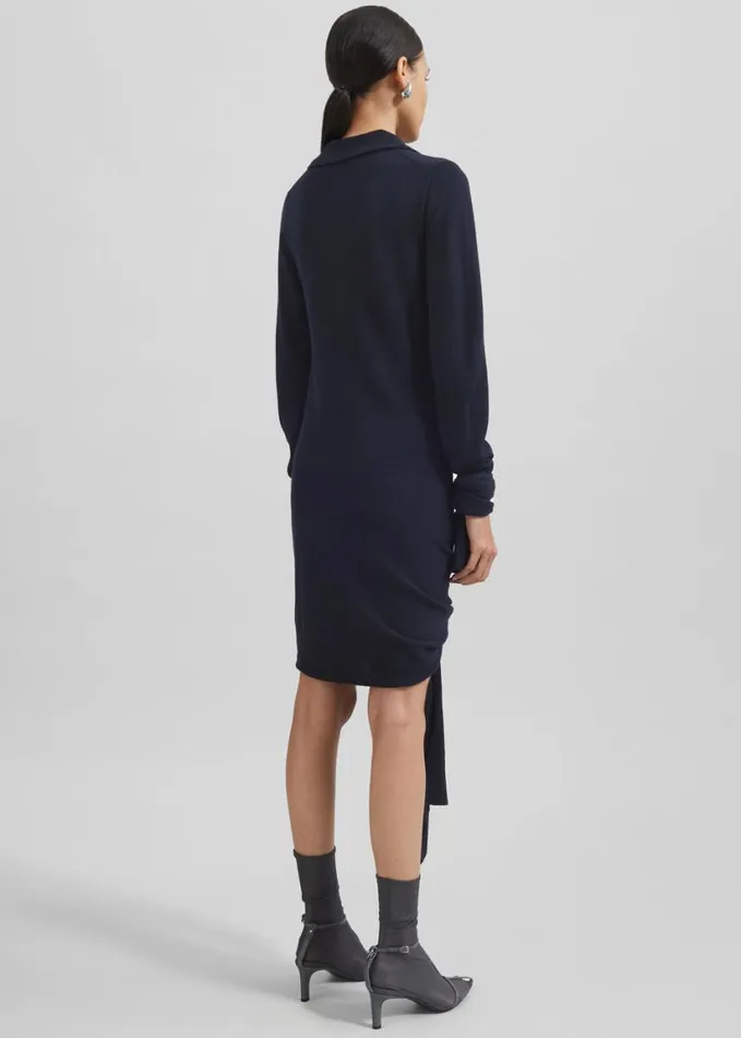 Clothing Women The Frankie Shop Coperni Knotted Sleeved Dress 8211 Blue