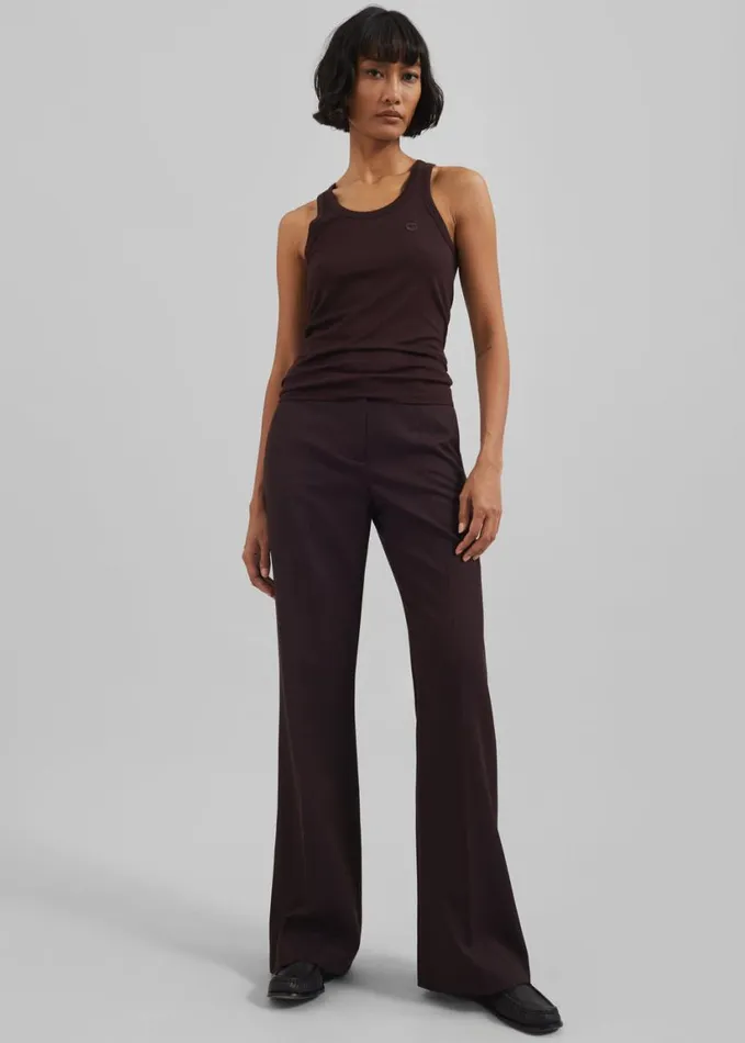 Clothing Women The Frankie Shop Coperni Lightweight Logo Tank Top 8211 Brown