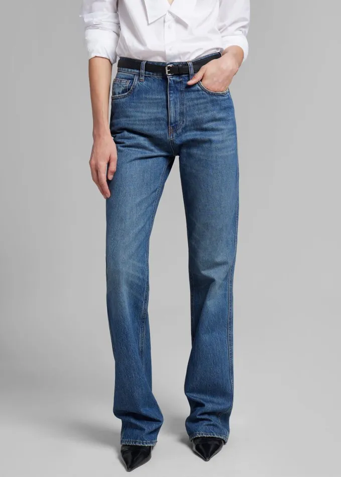 Clothing Women The Frankie Shop Coperni Straight Leg Denim Pants 8211 Blue