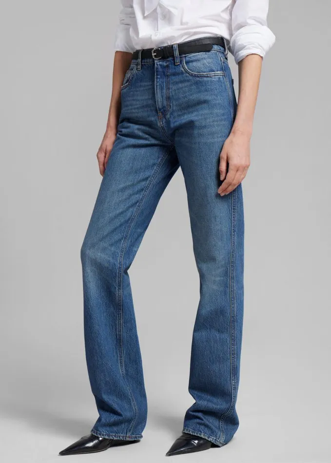 Clothing Women The Frankie Shop Coperni Straight Leg Denim Pants 8211 Blue