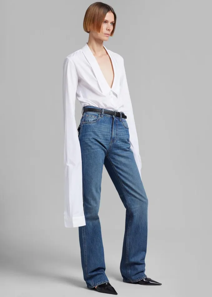 Clothing Women The Frankie Shop Coperni Straight Leg Denim Pants 8211 Blue