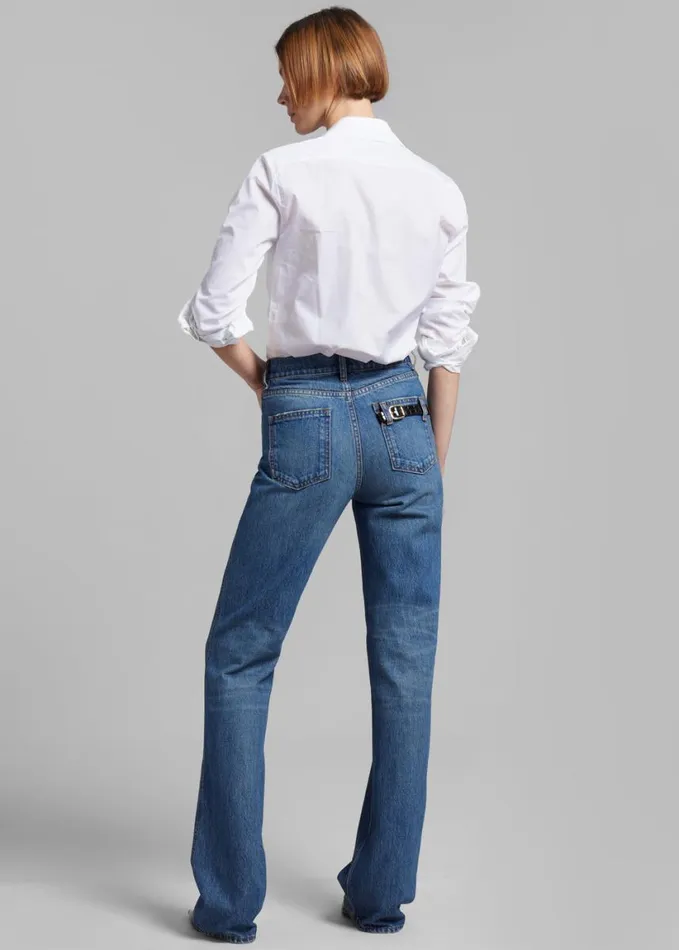 Clothing Women The Frankie Shop Coperni Straight Leg Denim Pants 8211 Blue
