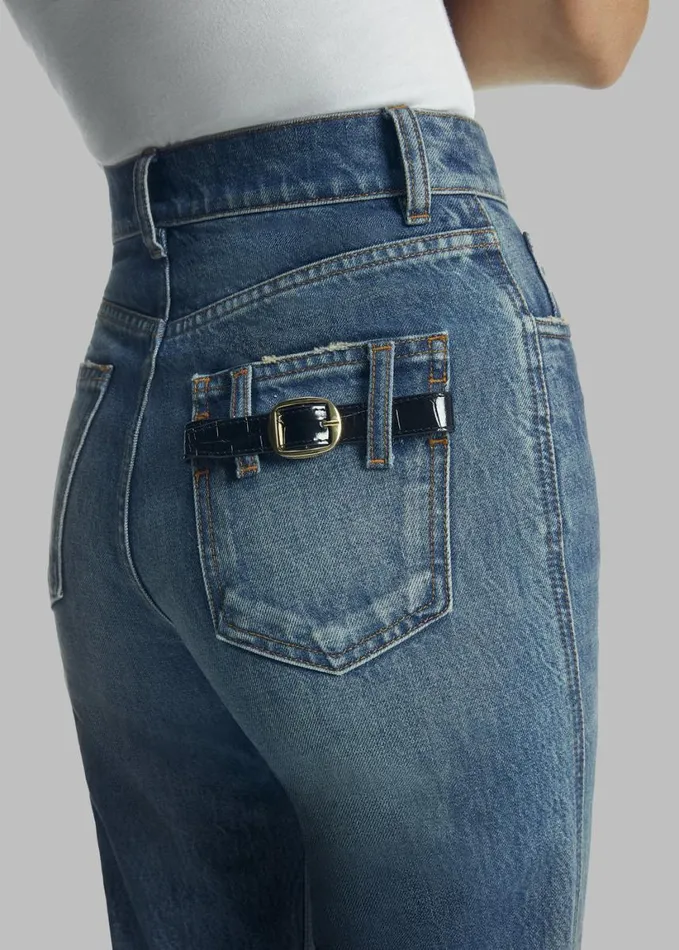 Clothing Women The Frankie Shop Coperni Straight Leg Denim Pants 8211 Blue