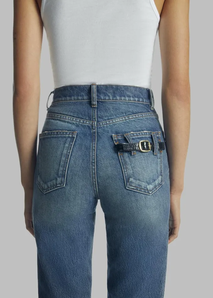 Clothing Women The Frankie Shop Coperni Straight Leg Denim Pants 8211 Blue