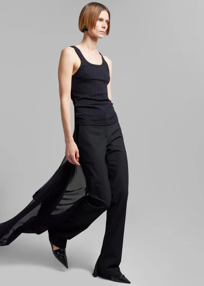 Clothing Women The Frankie Shop Coperni Voile Tailored Trousers 8211 Black
