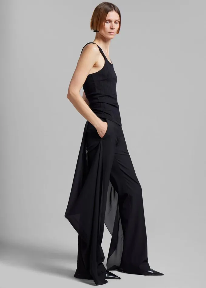 Clothing Women The Frankie Shop Coperni Voile Tailored Trousers 8211 Black