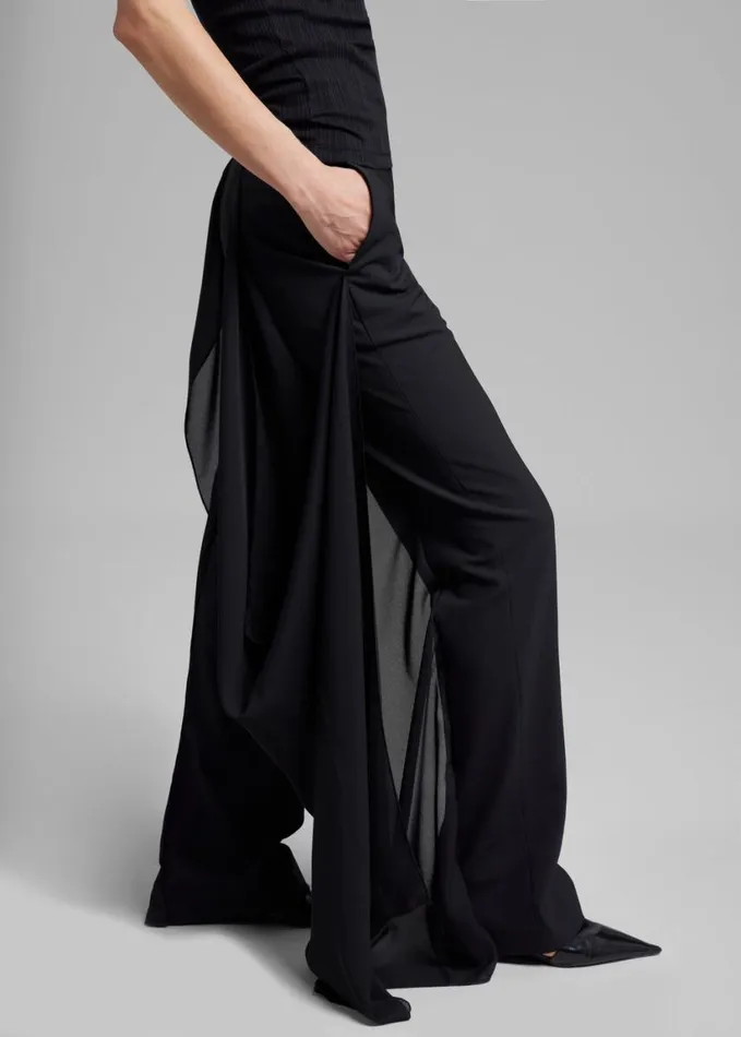 Clothing Women The Frankie Shop Coperni Voile Tailored Trousers 8211 Black