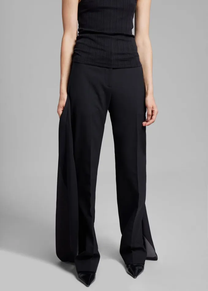Clothing Women The Frankie Shop Coperni Voile Tailored Trousers 8211 Black