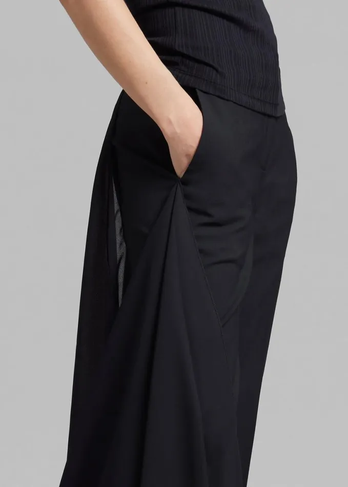 Clothing Women The Frankie Shop Coperni Voile Tailored Trousers 8211 Black