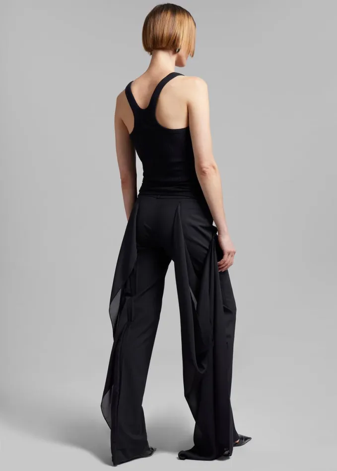 Clothing Women The Frankie Shop Coperni Voile Tailored Trousers 8211 Black