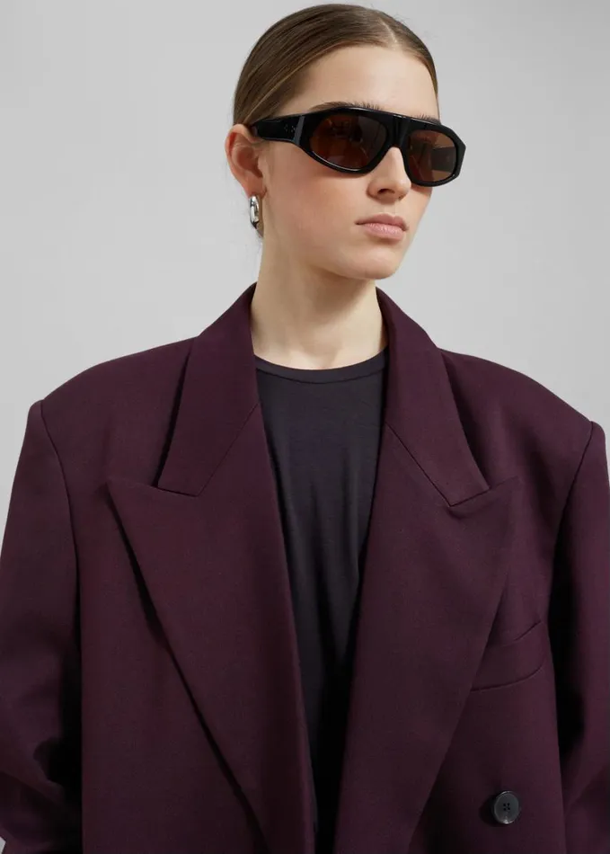 Clothing Women The Frankie Shop Delphina Long Coat 8211 Burgundy