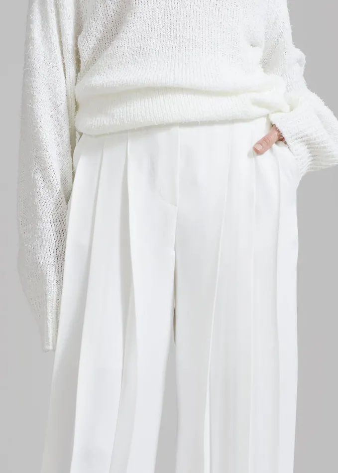 Clothing Women The Frankie Shop Dillon Pleated Pants 8211 White