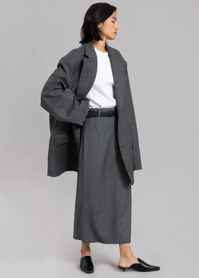 Clothing Women The Frankie Shop Eli Pencil Skirt 8211 Charcoal
