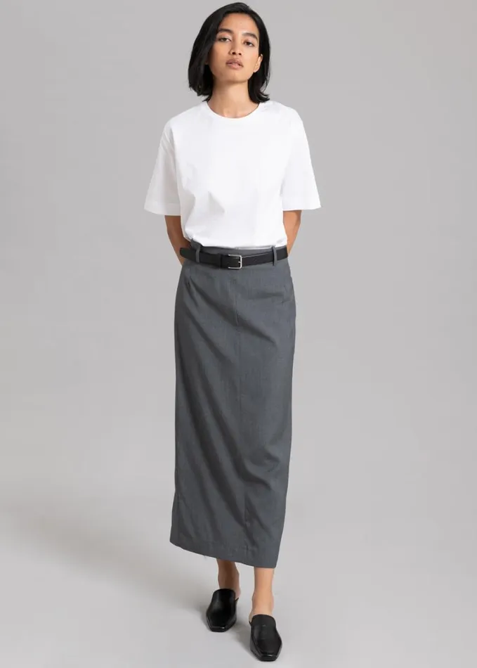 Clothing Women The Frankie Shop Eli Pencil Skirt 8211 Charcoal