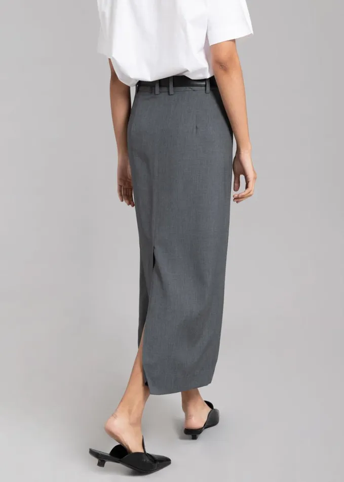 Clothing Women The Frankie Shop Eli Pencil Skirt 8211 Charcoal