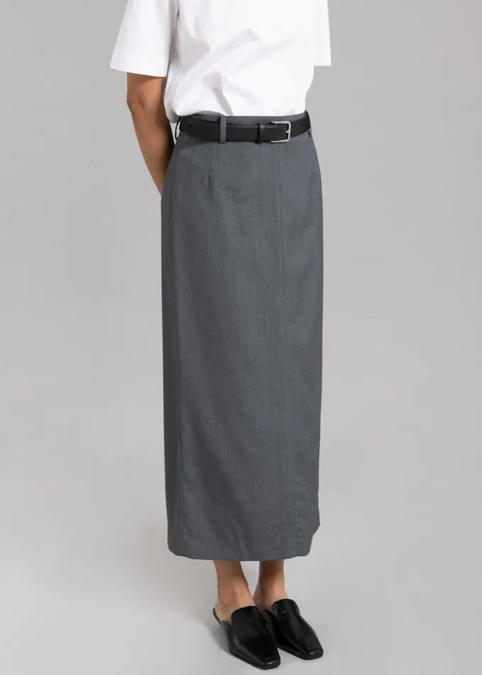 Clothing Women The Frankie Shop Eli Pencil Skirt 8211 Charcoal