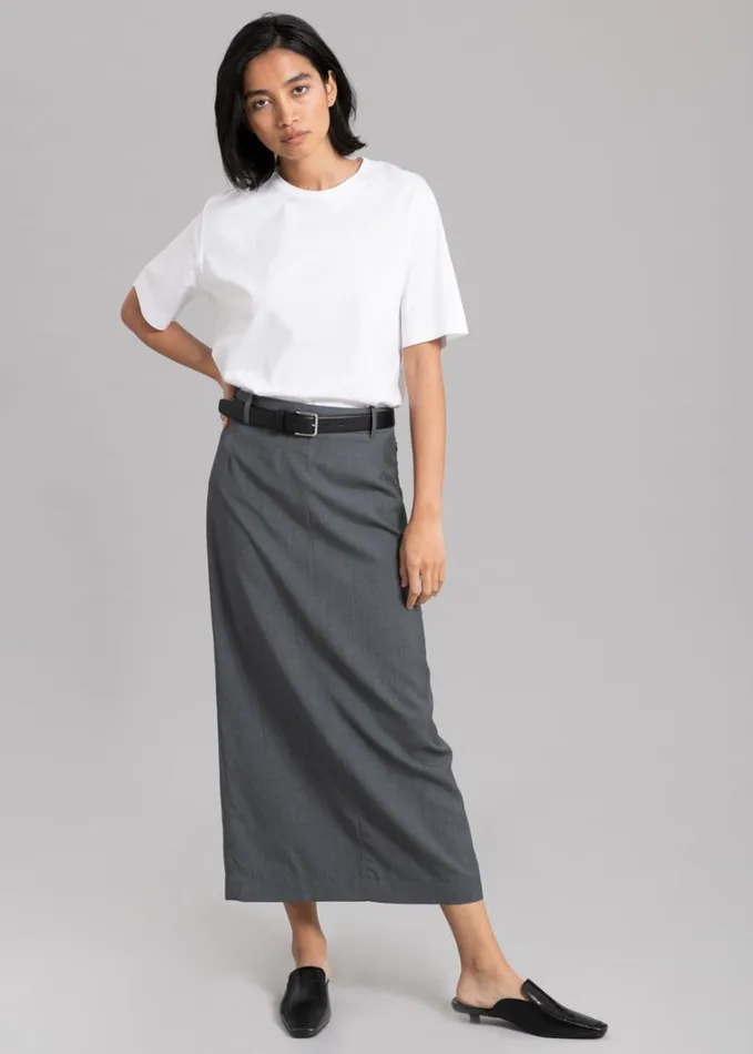 Clothing Women The Frankie Shop Eli Pencil Skirt 8211 Charcoal