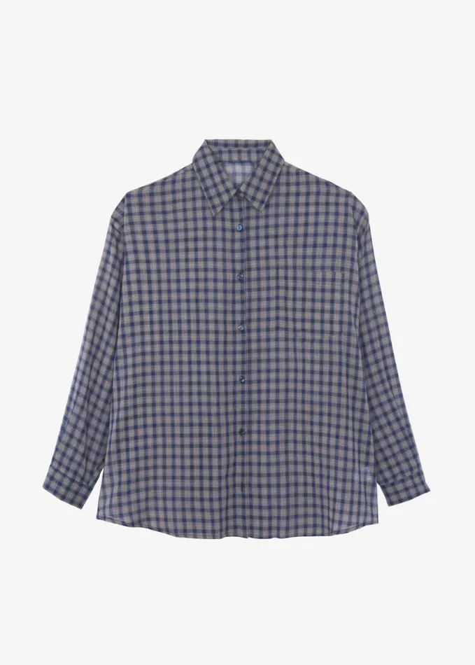 Clothing Women The Frankie Shop Emmett Plaid Shirt 8211 Navy