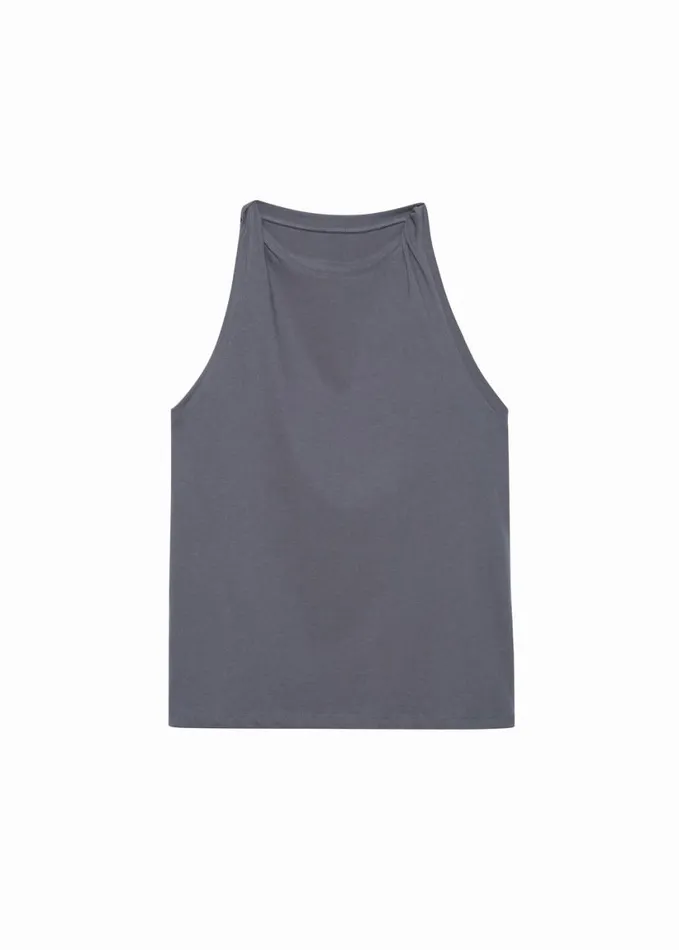 Clothing Women The Frankie Shop Erika Twisted Sleeve Tank 8211 Charcoal