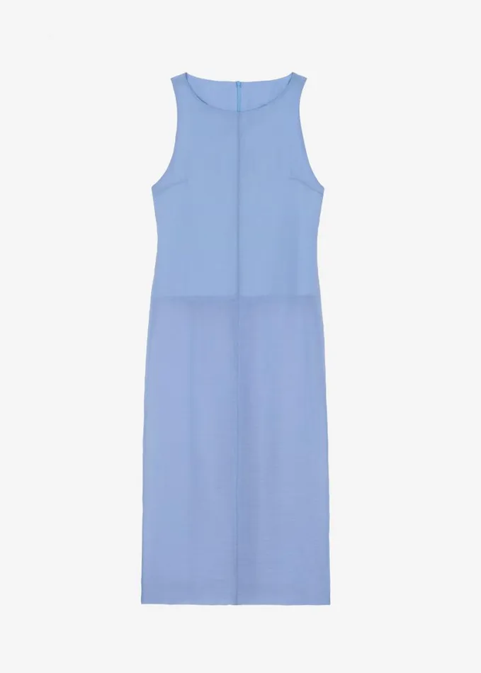 Clothing Women The Frankie Shop Etta Sheer Maxi Dress 8211 Dusty Blue