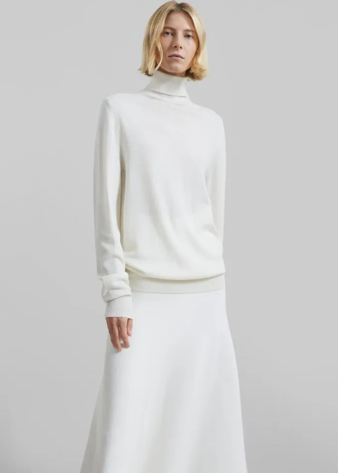 Clothing Women The Frankie Shop Eve Thin Turtleneck Sweater 8211 Ivory