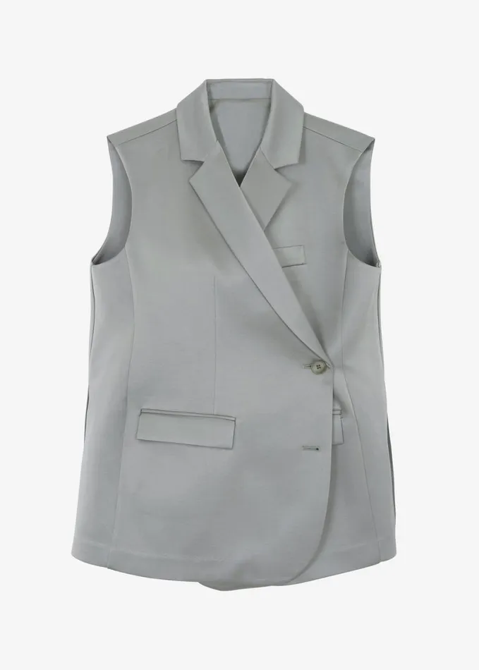 Clothing Women The Frankie Shop Everly Satin Vest 8211 Eucalyptus