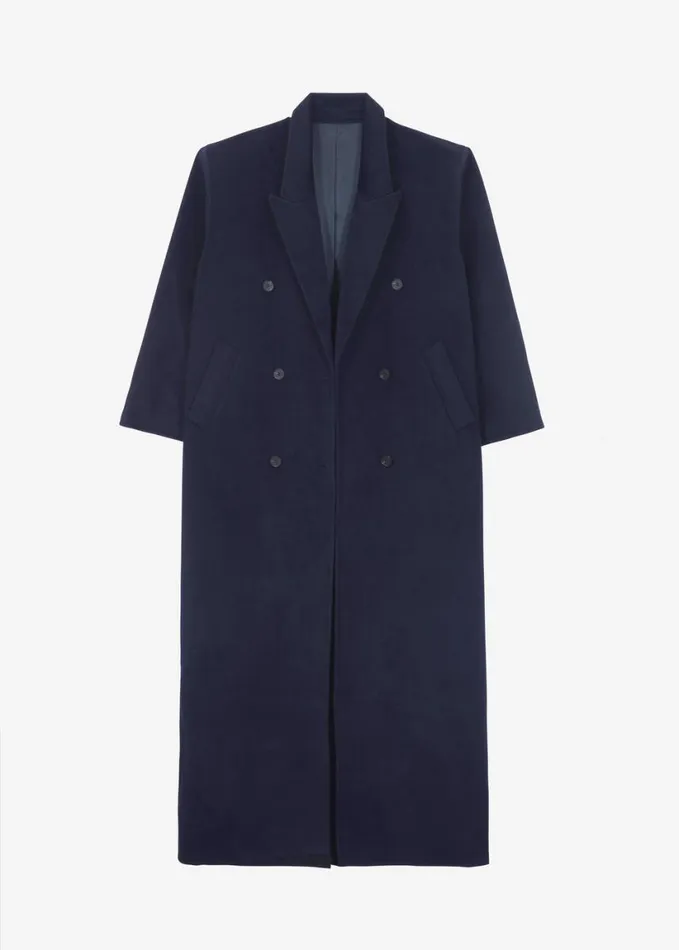 Clothing Women The Frankie Shop Gaia Double Breasted Coat 8211 Navy